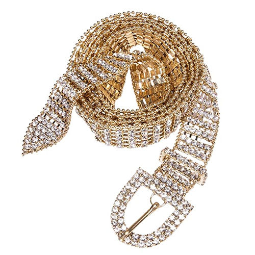 Golden Crystal Rhinestone Studded Waist Belt