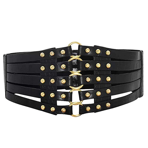 Elegant Ring Design Stylish Extra Wide Waist Belt