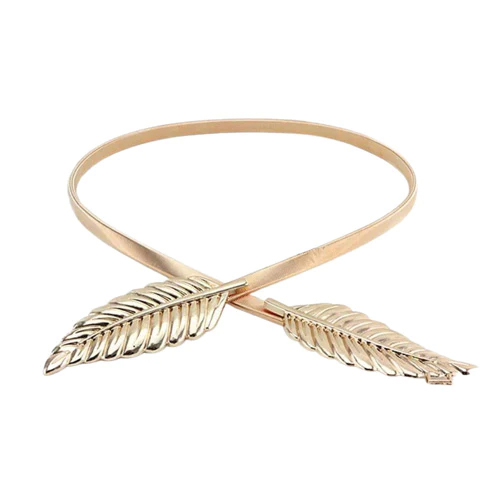Double Leaf Design Metal Spring Waist Belt