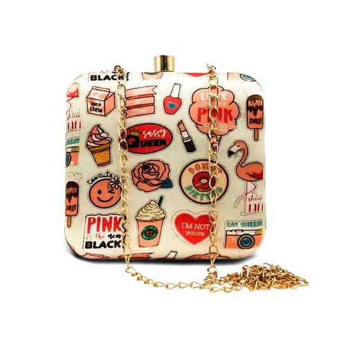 Ladies Travel Art Graphic Printed Clutch Bag