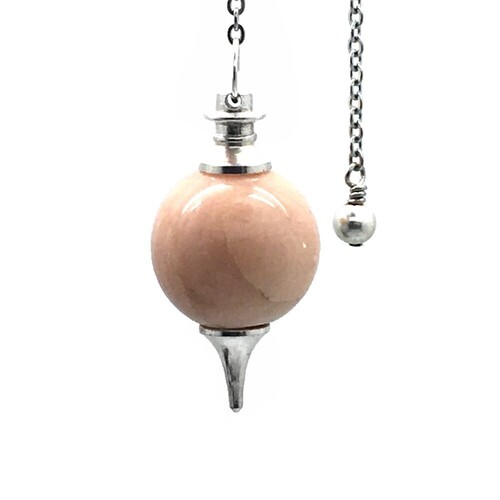 Natural Peach Moon Stone Gemstone Crystal Sphere Ball Pendulum