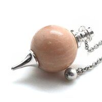 Natural Peach Moon Stone Gemstone Crystal Sphere Ball Pendulum