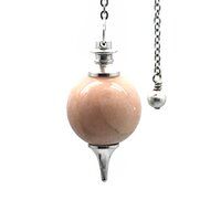 Natural Peach Moon Stone Gemstone Crystal Sphere Ball Pendulum