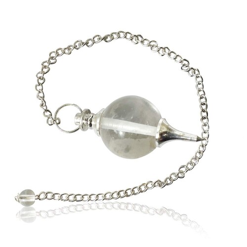 Natural High Quality Clear Quartz Gemstone Crystal Sphere Ball Pendulum