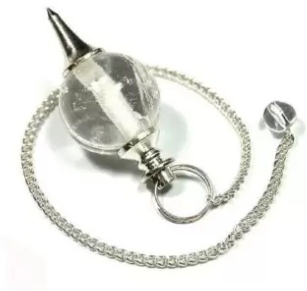 Natural High Quality Clear Quartz Gemstone Crystal Sphere Ball Pendulum