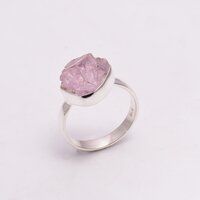 Custom made 925 sterling silver raw gemstones ring Wholesale jewelry