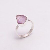 Custom made 925 sterling silver raw gemstones ring Wholesale jewelry