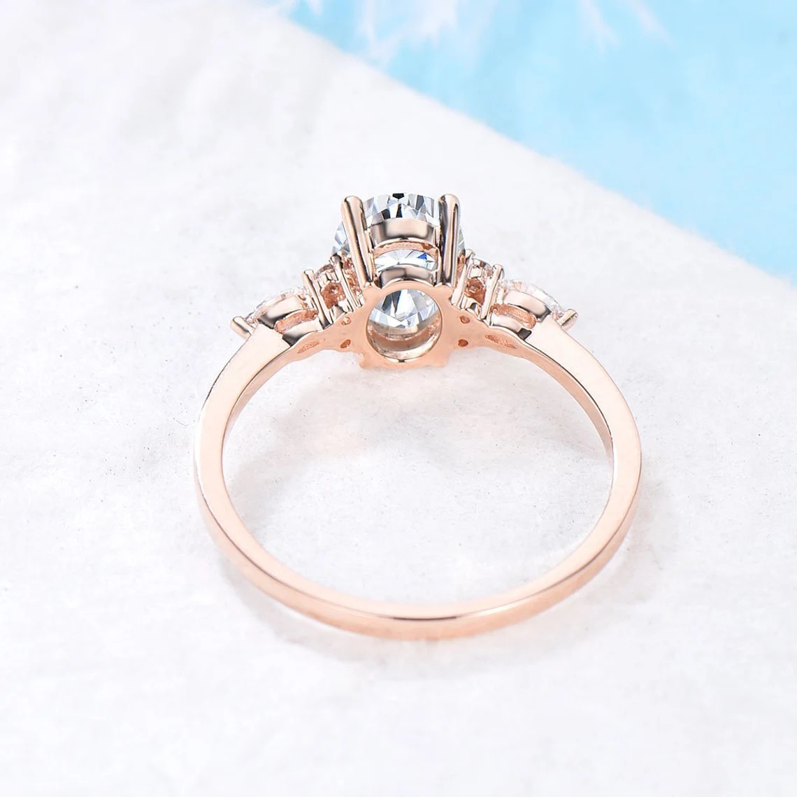 Oval Shape Engagement Diamond Ring In Lab Grown Diamond 10k Rose Gold 1.50 CT