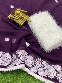 Women Designer Fancy Thread work with Gpo Lace Blouse
