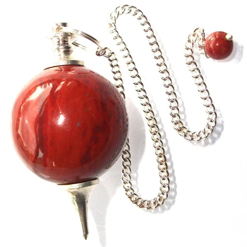 Natural High Quality Red Jasper Gemstone Crystal Sphere Ball Pendulum