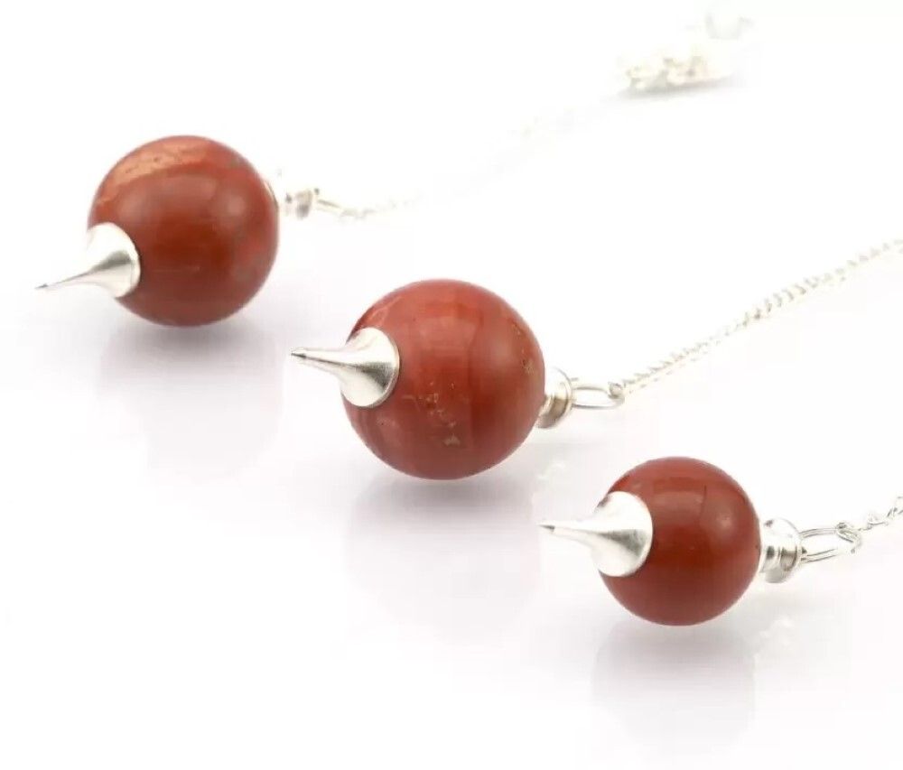 Natural High Quality Red Jasper Gemstone Crystal Sphere Ball Pendulum