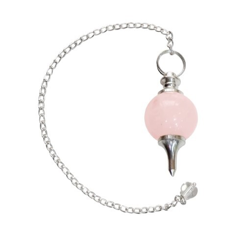 Natural High Quality Rose Quartz Gemstone Crystal Sphere Ball Pendulum