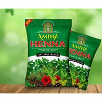 Amina Natural Black Henna Powder - 10 Piece Packet, Black Color | Easy To Use, 24 Months Shelf Life, Powdered Form For Hair