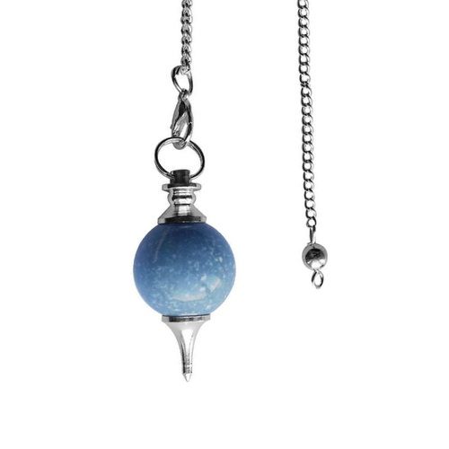 Natural High Quality Angelite Gemstone Crystal Sphere Ball Pendulum