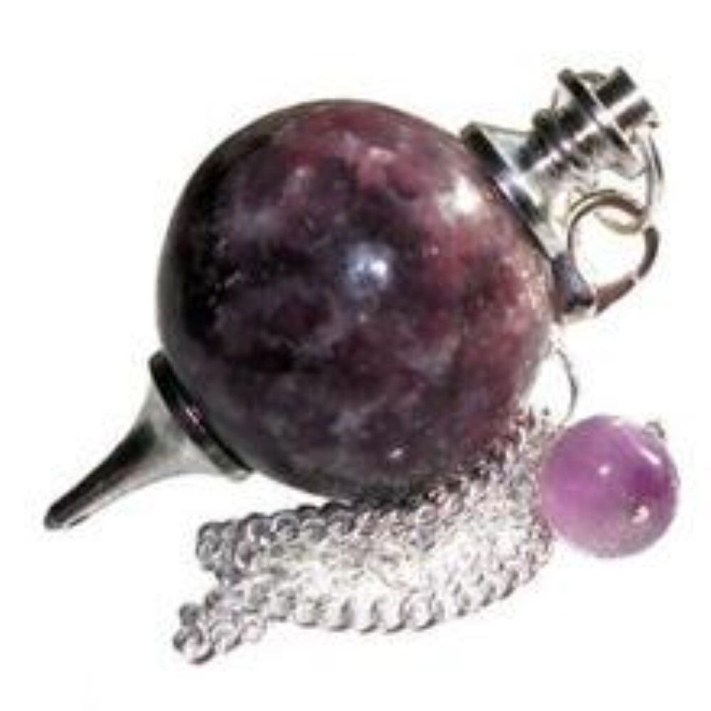 Natural High Quality Lepidolite Stone Crystal Sphere Ball Pendulum