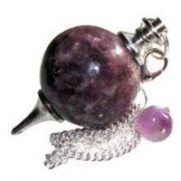 Natural High Quality Lepidolite Stone Crystal Sphere Ball Pendulum