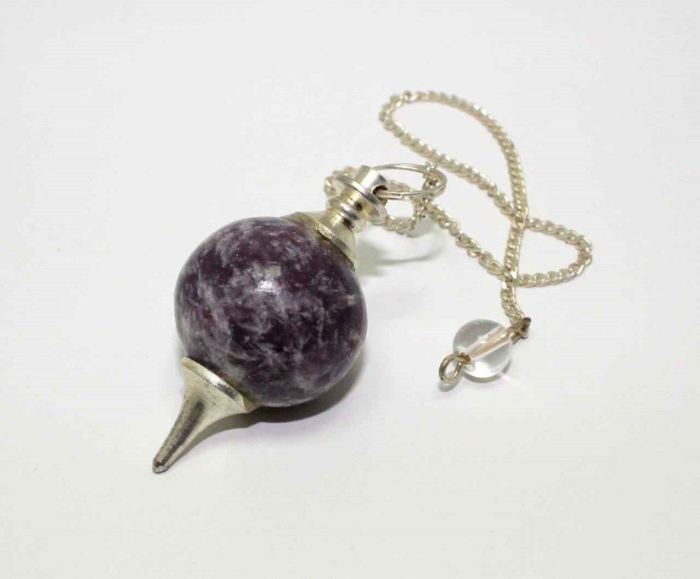 Natural High Quality Lepidolite Stone Crystal Sphere Ball Pendulum