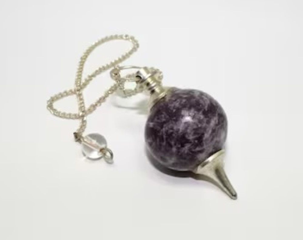 Natural High Quality Lepidolite Stone Crystal Sphere Ball Pendulum