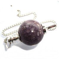 Natural High Quality Lepidolite Stone Crystal Sphere Ball Pendulum