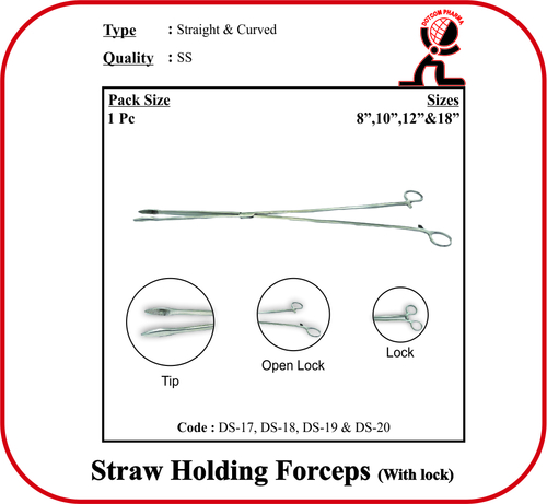 Non-Magnetic Goblet Holding Forceps Straight 10 Inch