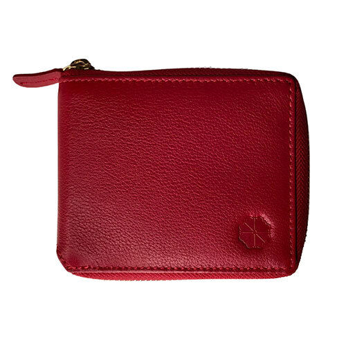 Red Unisex Zip Around Wallet