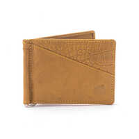 Cordobano Leather Money Clip Wallet - Genuine Leather, 6 Card Slots, Available In Tan, Olive, And Mustard Yellow | Elegant Design, Spring Loaded Clip, Modern Stylish Appearance