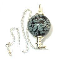 Natural High Quality Snowflake jasper Gemstone Crystal Sphere Ball Pendulum