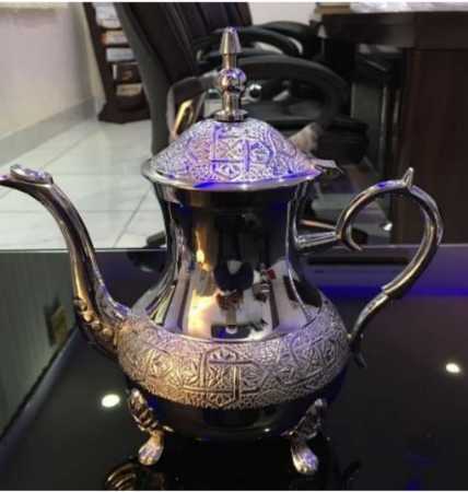 TALL COFFEE KETTLE WITH SILVER FINISH