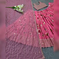 Women Embroidered Attractive Party Wear Silk Lehenga choli
