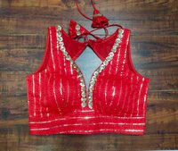 Women Silk Fabric With Sequence And Thread Heavy work Blouse
