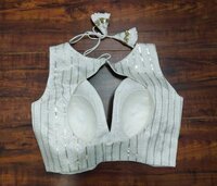 Women Silk Fabric With Sequence And Thread Heavy work Blouse