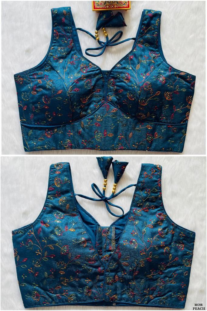 Women Multi Tone And Sequins Embroidery With Stitched Blouse