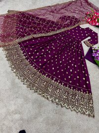 Women New Designer Party Wear Look Heavy Embroidery Sequence Work Gown