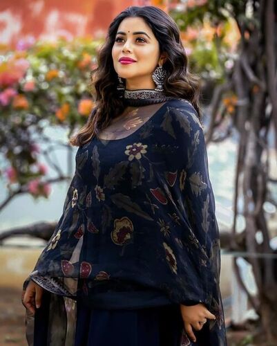 Ziva Blue Georgette Kurti