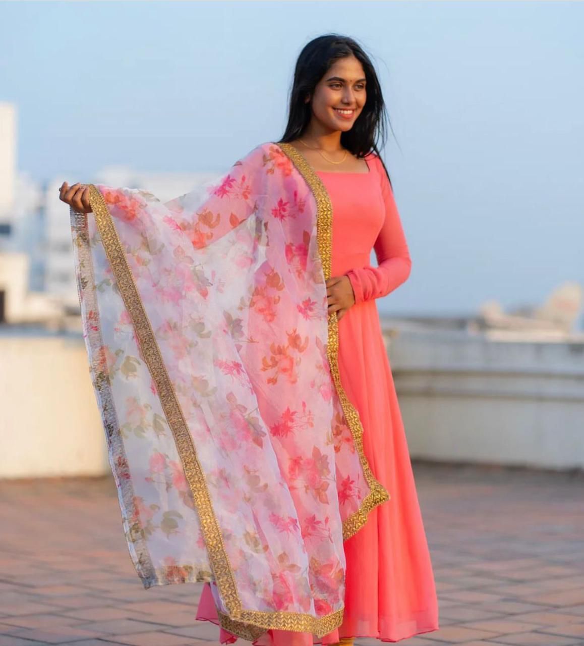 Roma Pink Georgette Kurti