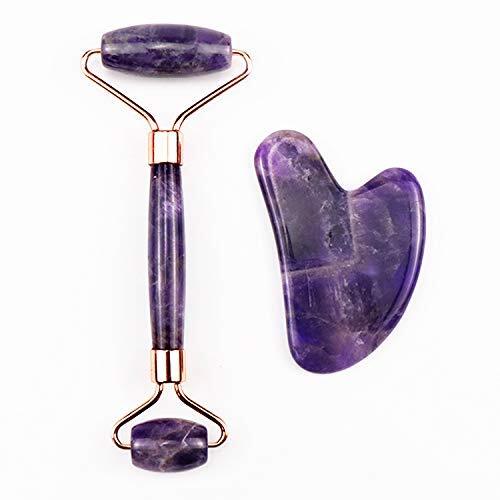 Natural Purple Amethyst Gemstone Face Massage Roller