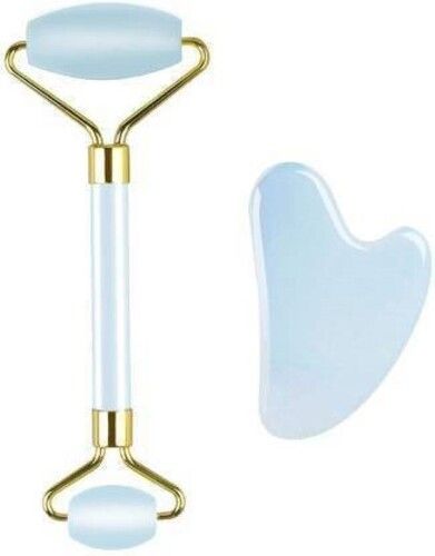 Natural White Opalite Gemstone Face Massage Roller