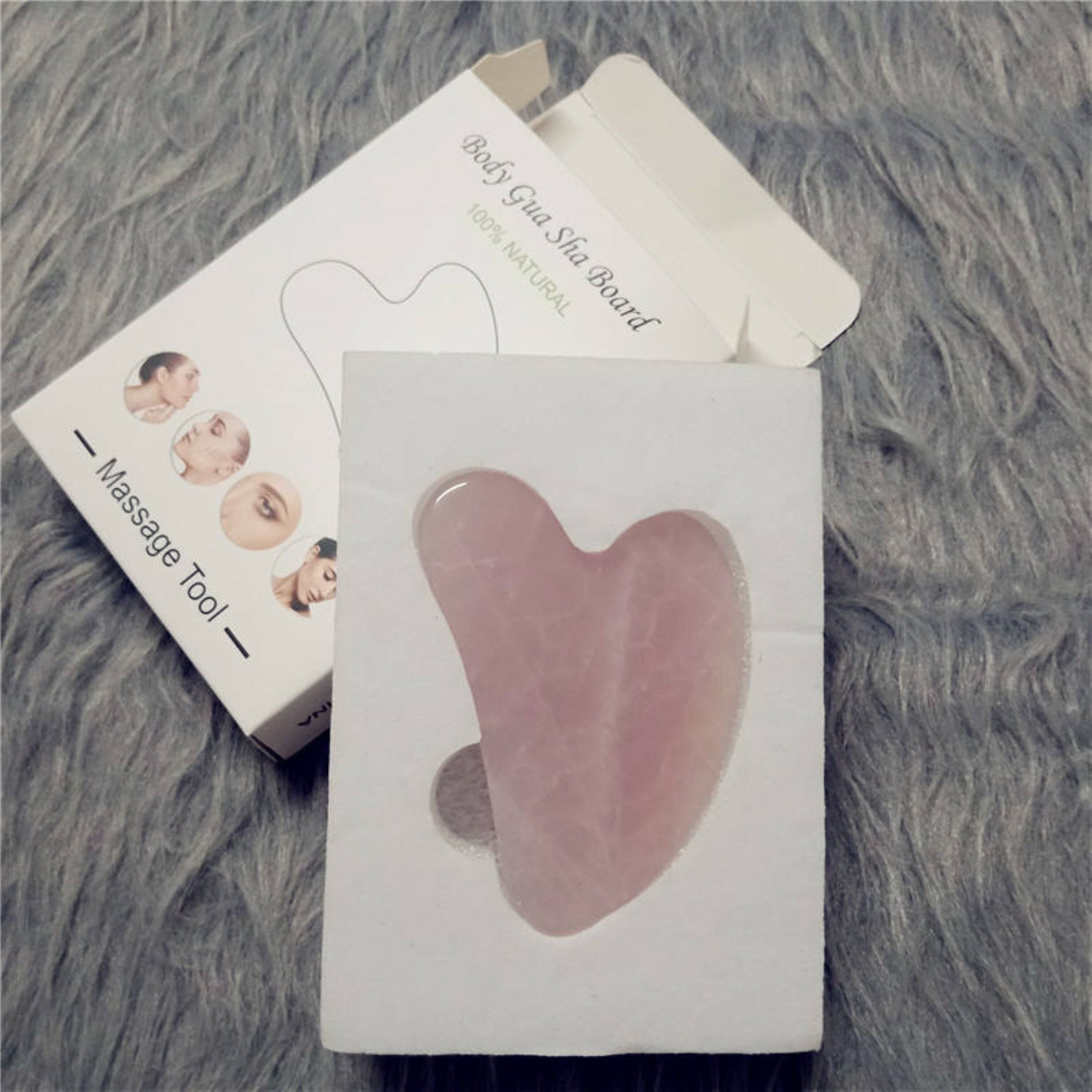 Natural Rose Quartz Gemstone Face Massage Gua Sha