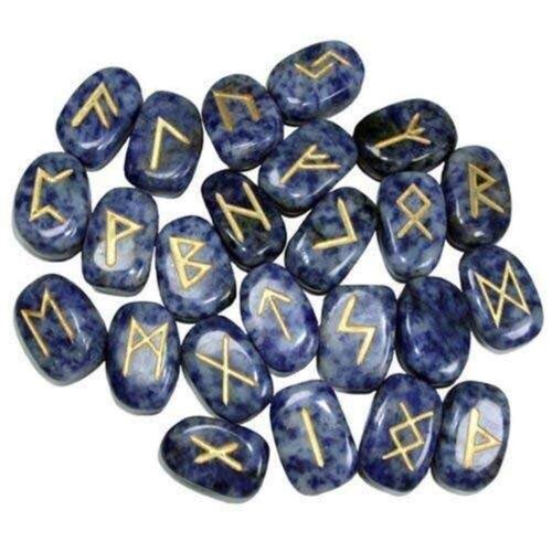 Natural Sodalite Gemstone Rune Set