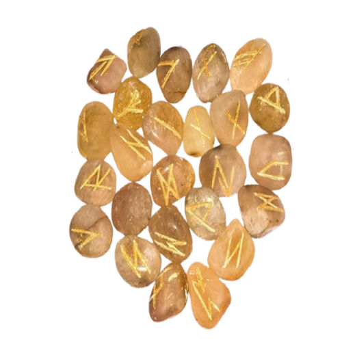 Natural Yellow Aventurine Stone Rune Set