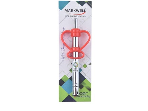 Heart Shape Gas Lighter - Stainless Steel, 170 Grams | Orange Color, Ergonomic Multi-Color Plastic Handle, Unbreakable Design