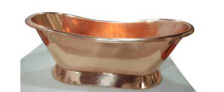 STREIGHT BASE COPPER BATHTUB