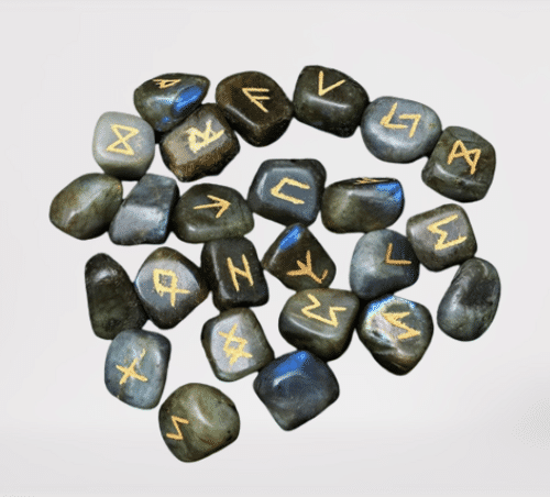 Natural Labradorite Gemstone Rune Set Grade: A+