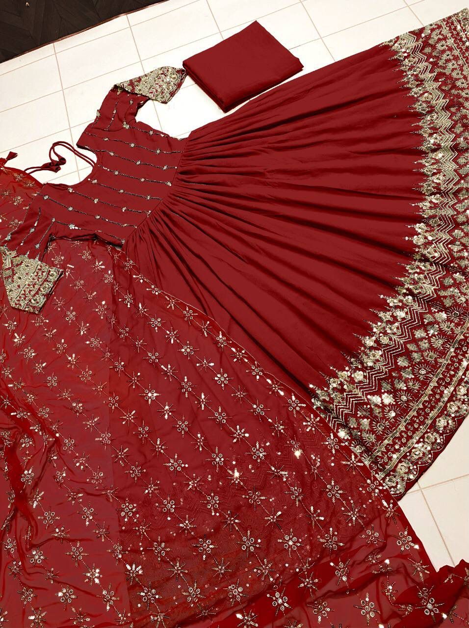 Women Designer Party Wear Look Gown With Dupatt With Slwar set