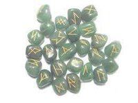 Natural Green Aventurine Gemstone Rune Set