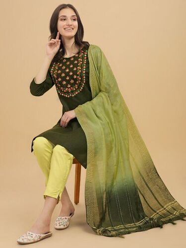 Charmi Green Cotton Dress