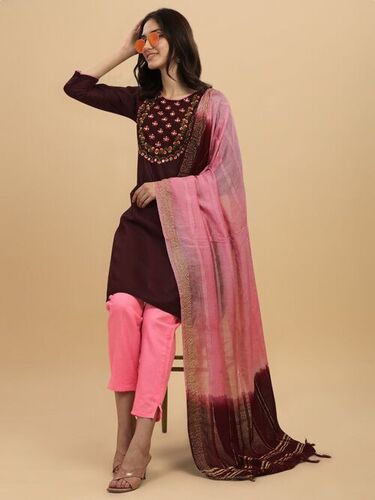 Charmi Maroon Cotton Dress