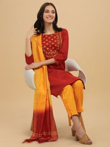 Washable Charmi Red Cotton Dress