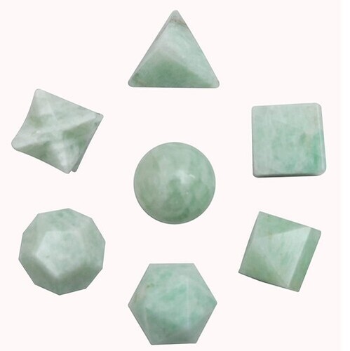Amazonite Gemstone Platonic Solids Geometry Set