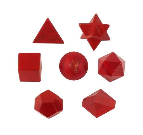 Natural Red Jasper Gemstone Platonic Solids Geometry Set